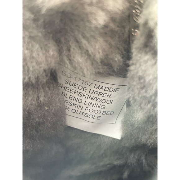 Gooce Maddie Suede Leather Boots Women 7 Round Toe Quilted Sheepskin Wool Winter - Picture 4 of 11